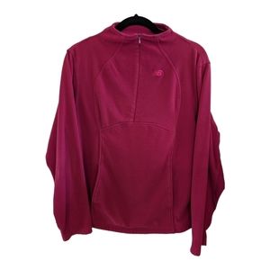 New Balance Collarless Half Zip Dark Pink Running Fleece Size Large